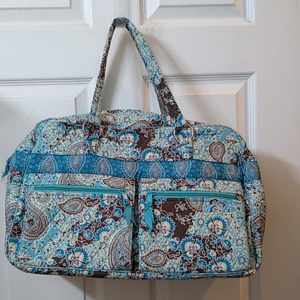 Teal Quilted Duffle weekender Bag